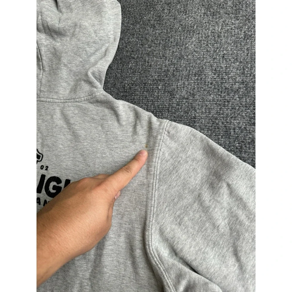Mens True Religion Buddha Zip Hoodie Gray Logo Graphic Sweatshirt Size L